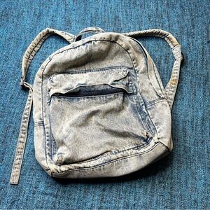 UO Deena & Ozzy Acid Washed Denim Distressed Backpack Retro 90s Style Vintage